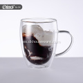 Taza de café expreso de pared doble transparente aislada personalizada de lujo